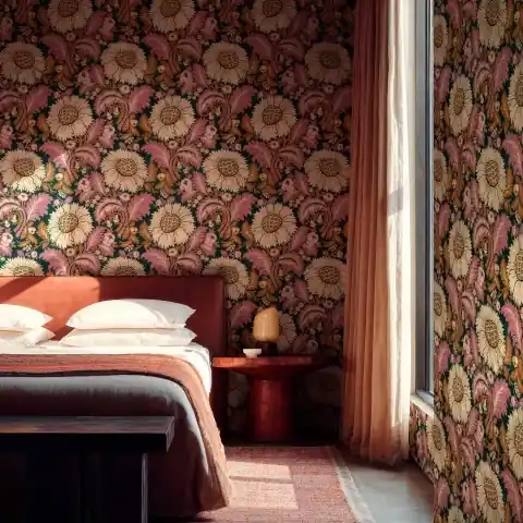 Calitate înaltă Tapet Chinese Damask, Coral, Coordonne, 5mp / rola