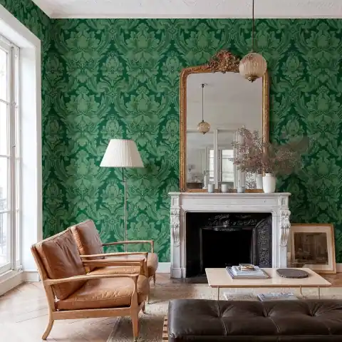 Cumpărături sigure Tapet Venetian Damask, Emerald, Coordonne, 5mp / rola