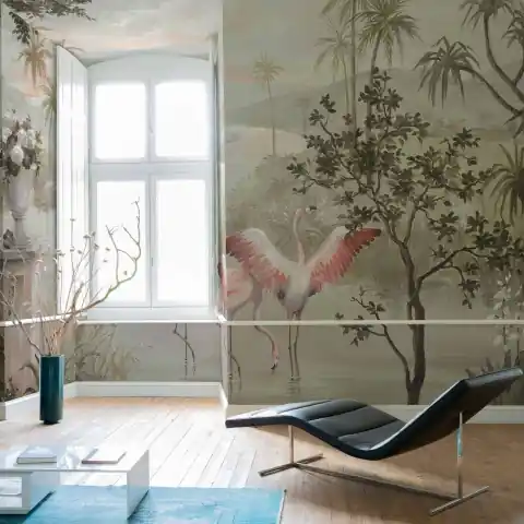 Mai ieftin Fototapet Landscape with Flamingos, New World, Coordonne