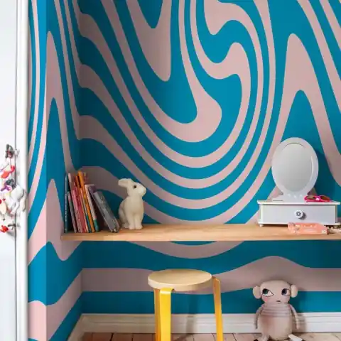 Chilipir Fototapet, Happy Wobbly, Pink & Blue, Rebel Walls