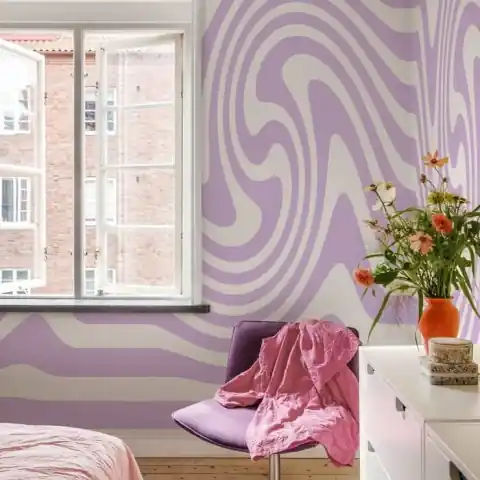 Lichidare de stoc Fototapet, Happy Wobbly, Lilac, Rebel Walls