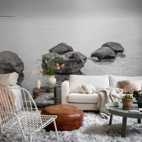 Ieftin Fototapet, Rocky Lake, Gray, Rebel Walls