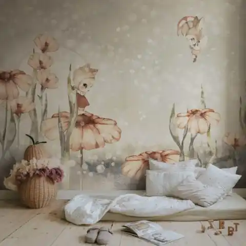 Fototapet, Bloomy Fields of Marion, Gray Green, Rebel Walls Ieftin