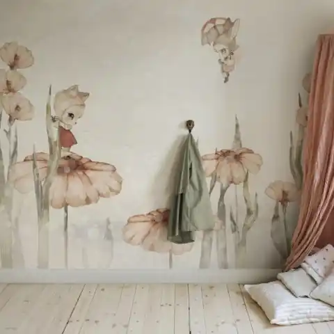 Fototapet, Bloomy Fields of Marion, Off White, Rebel Walls Reducere de preț