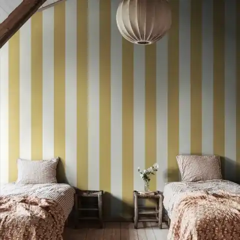 Expediere rapidă Fototapet, Happy Stripes, Mustard, Rebel Walls