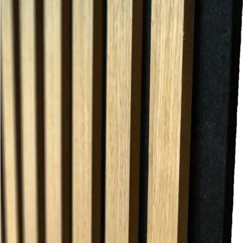 Preț redus Panou riflaj acustic decorativ, MDF si pasla, AC1, 270x30x1.8cm, Stejar deschis