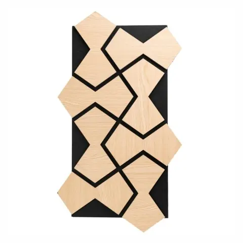 Panou riflaj acustic decorativ, MDF si pasla, AC35, 90x45x1.8cm, Stejar deschis Super ofertă