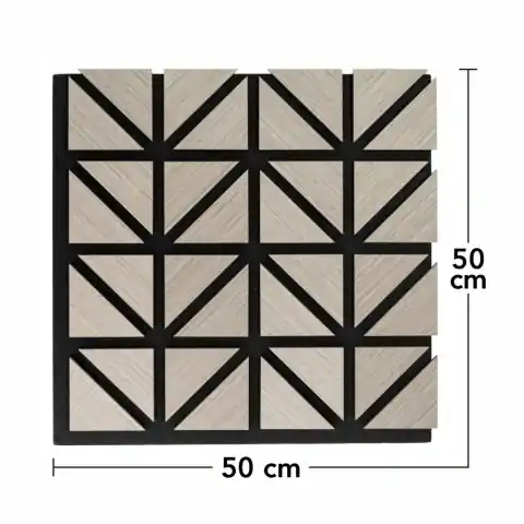 Panou riflaj acustic decorativ, MDF si pasla, AC36, 50x50x1.8cm, Gri Noutate