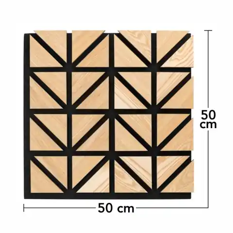 Panou riflaj acustic decorativ, MDF si pasla, AC37, 50x50x1.8cm, Stejar Promoție
