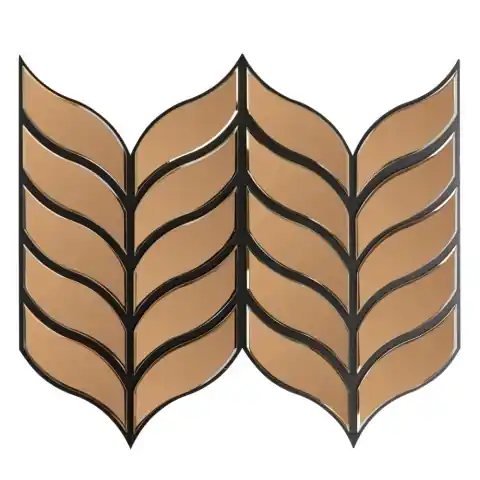 Panou riflaj acustic decorativ, Oglinda si pasla, AC39, 90x80x1.2cm, Maro Plată sigură
