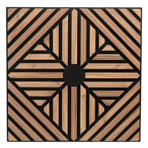 Panou riflaj acustic decorativ, MDF si pasla, AC40, 60x60x1.8cm, Stejar inchis Ofertă limitată