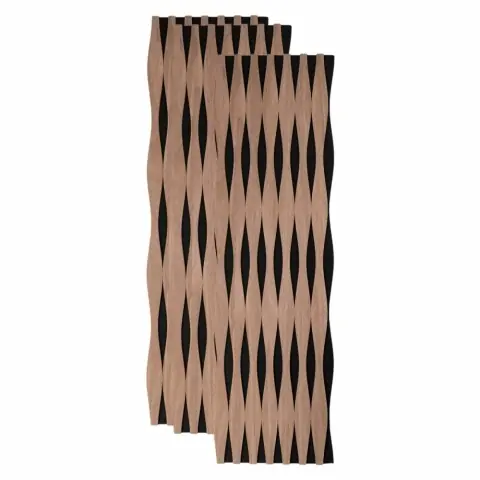 Chilipir Panou riflaj acustic decorativ, MDF si pasla, AC42, 240x30x1.8cm, Tec