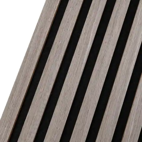 Panou riflaj acustic decorativ, MDF si pasla, AC54, 240x30x1.8cm, Gri Reducere de preț