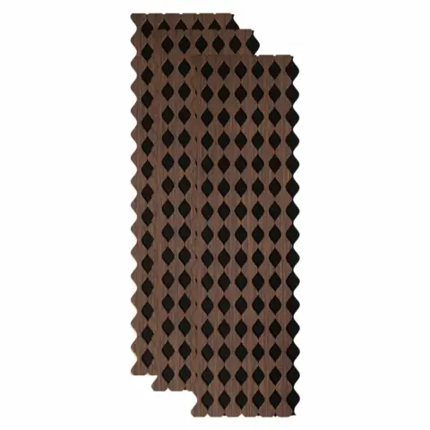 Livrare expres Panou riflaj acustic decorativ, MDF si pasla, AC56, 240x30x1.8cm, Nuc