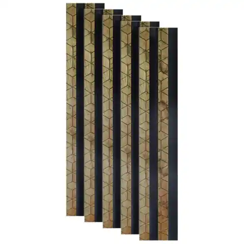 Panou decorativ, riflaj, RX101, 270x12x2cm, Negru/Auriu Mai ieftin
