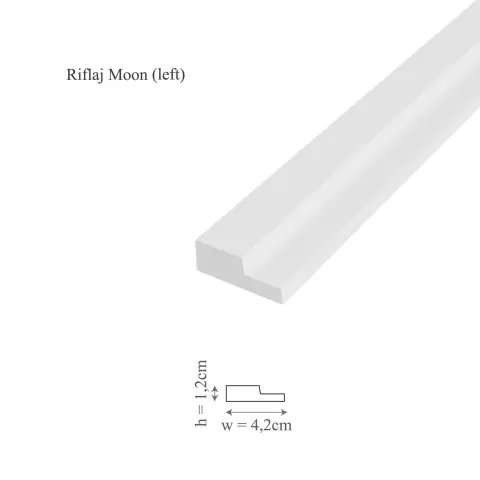 Retur ușor Profil stanga riflaj decorativ 3D, Groove/Moon L, 4.2x1.2x250 cm, Manavi
