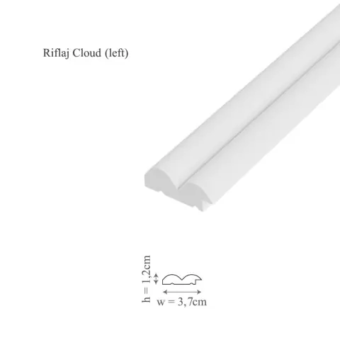 Doar azi Profil stanga riflaj decorativ 3D, Cloud L, 3.7x1.2x250 cm, Manavi
