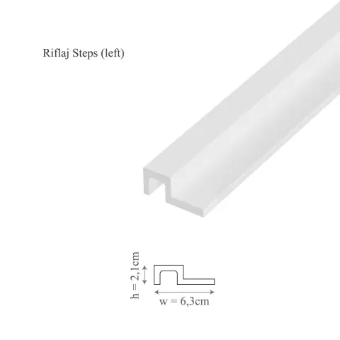 Ofertă Profil stanga riflaj decorativ 3D, Steps L, 6.3x2.1x250 cm, Manavi