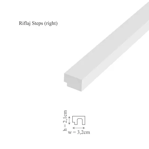 Profil dreapta riflaj decorativ 3D, Steps R, 3.2x2.1x250 cm, Manavi Disponibil imediat