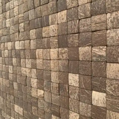 Cumpărături sigure Panou decorativ 3D, Coconut, Ohama Natural, 6 placi 42x42cm, 1.05 mp