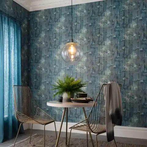 Tapet, Glade, Lagoon Blue Luxury Tree, 1838 Wallcoverings, 5.3mp / rola Chilipir