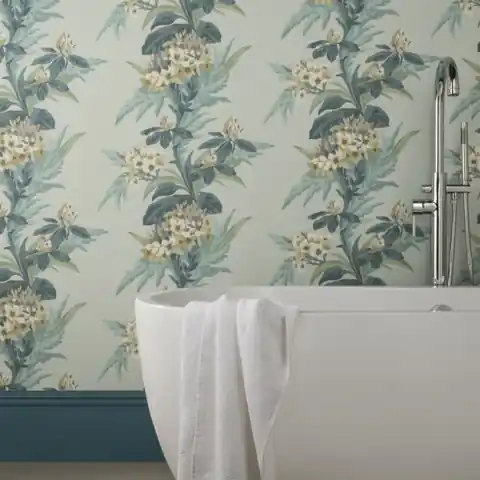 Tapet, Aurora, Seafoam Green Luxury Floral, 1838 Wallcoverings, 5.3mp / rola Noutate