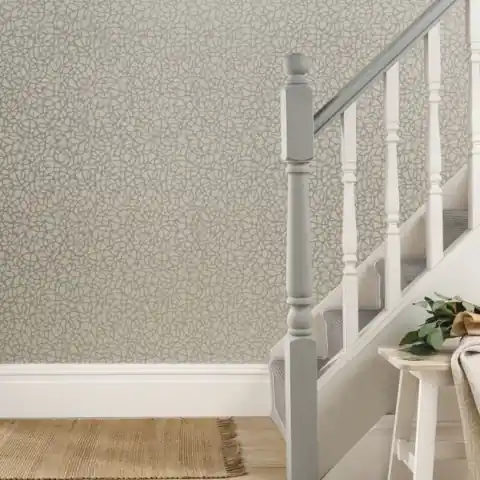 Discount Tapet, Pebble, Mist Silver Luxury Patterned, 1838 Wallcoverings, 5.3mp / rola