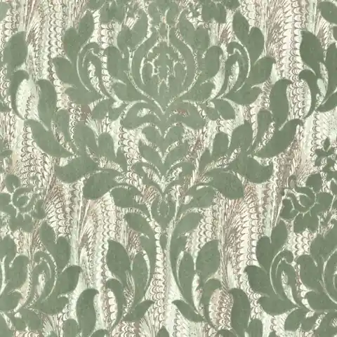 Tapet, Faversham, Seafoam Green Luxury Flock, 1838 Wallcoverings, 5.3mp / rola Ofertă de sezon