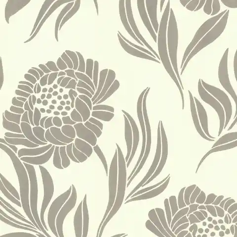Tapet, Chatsworth, Ivory Cream and Metallic Luxury Floral, 1838 Wallcoverings, 5.3mp / rola Ultima șansă