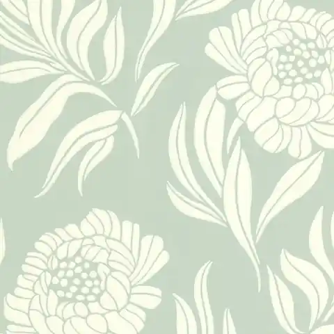 Tapet, Chatsworth, Duck Egg Blue Luxury Floral, 1838 Wallcoverings, 5.3mp / rola Preț promoțional