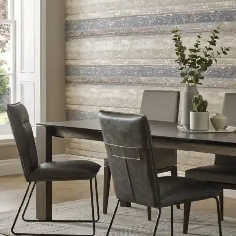 Tapet, Linea, Denim Blue Grey Luxury Striped, 1838 Wallcoverings, 5.3mp / rola Reducere