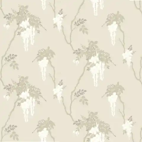 Tapet, Leonora, Ivory Neutral Luxury Floral, 1838 Wallcoverings, 5.3mp / rola Lichidare de stoc