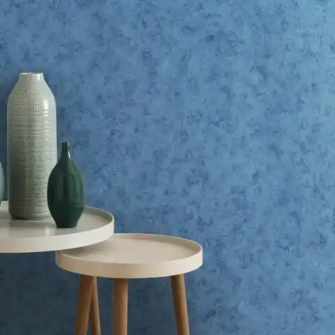Tapet, Fenton, Azure Blue Luxury Plain, 1838 Wallcoverings, 5.3mp / rola Preț redus