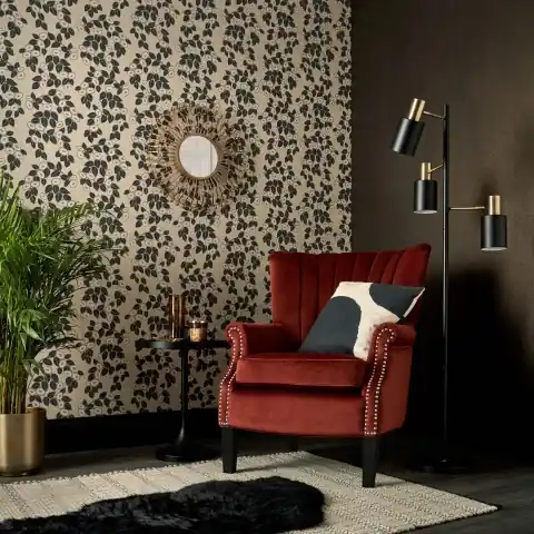 Tapet, Rosetta, Jet Black Luxury Leaf, 1838 Wallcoverings, 5.3mp / rola Cumpără acum