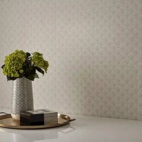 Ofertă exclusivă Tapet, Elodie, Ivory Cream Luxury Art Deco, 1838 Wallcoverings, 5.3mp / rola