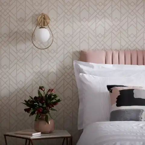 Tapet, Metro, Sand Neutral Luxury Geometric, 1838 Wallcoverings, 5.3mp / rola Super ofertă