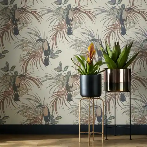 Reducere extra Tapet, Le Toucan, Amber Glow Orange Luxury Bird, 1838 Wallcoverings, 5.3mp / rola