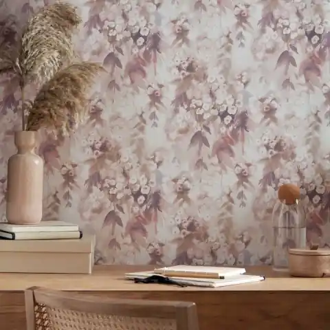 Tapet, Cascade, Warm Sand Pink Luxury Floral, 1838 Wallcoverings, 5.3mp / rola Preț promoțional