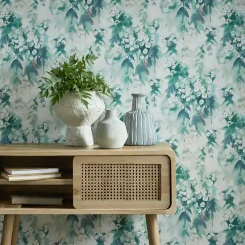 Reduceri Tapet, Cascade, Clover Green Luxury Floral, 1838 Wallcoverings, 5.3mp / rola