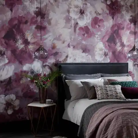 Reducere specială Tapet, Bloom, Magenta Purple Luxury Floral, 1838 Wallcoverings, 6.5mp / rola