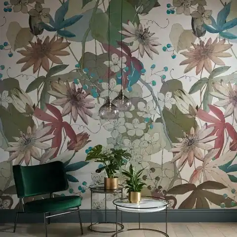 Tapet, Clematis, Autumn Neutral Luxury Floral, 1838 Wallcoverings, 6.5mp / rola Discount