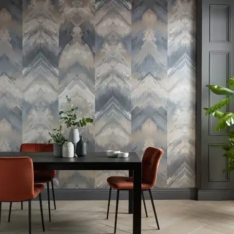 Noutate Tapet, Reflections, Pewter Silver Luxury Geometric, 1838 Wallcoverings, 6.5mp / rola