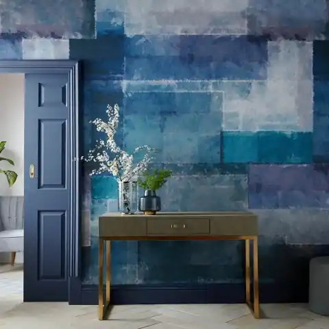 Tapet, Spectrum, Indigo Blue Luxury Geometric, 1838 Wallcoverings, 6.5mp / rola Calitate înaltă