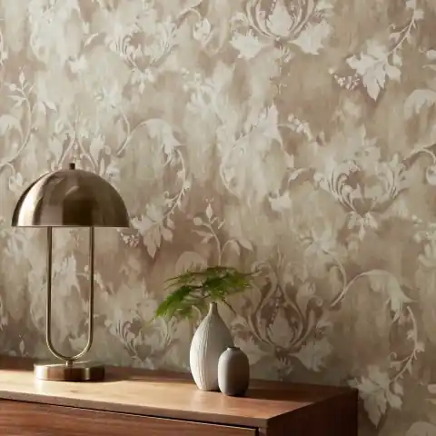 Tapet, Ornamenta, Sand Neutral Luxury Damask, 1838 Wallcoverings, 5.3mp / rola Preferatul clienților
