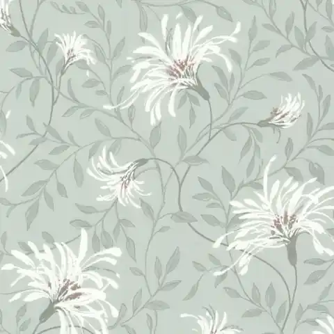 Tapet, Fairhaven, Duck Egg Blue Luxury Floral, 1838 Wallcoverings, 5.3mp / rola Preț redus