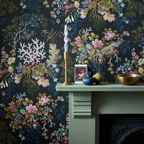 Cel mai vândut Tapet, Killburn‘s Coral, Midnight Black, 1838 Wallcoverings, 5.3mp / rola