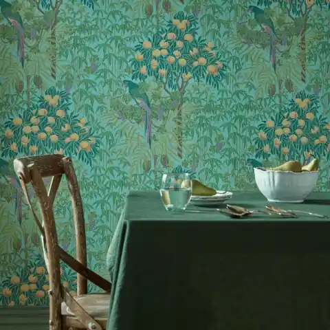 Tapet, Macaw, Teal, 1838 Wallcoverings, 5.3mp / rola Noutate