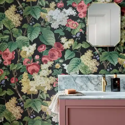 Discount Tapet, Floribunda, Midnight Black, 1838 Wallcoverings, 7mp / rola