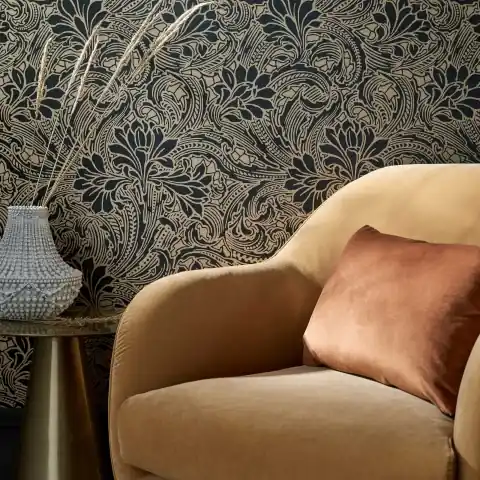 Tapet, Eden, Midnight Black and Gold, 1838 Wallcoverings, 5.3mp / rola Preț mic