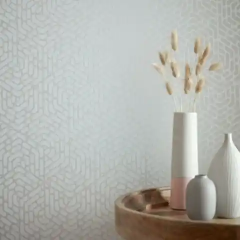 Reducere specială Tapet, Willow, Pearl Cream Luxury Geometric, 1838 Wallcoverings, 5.3mp / rola